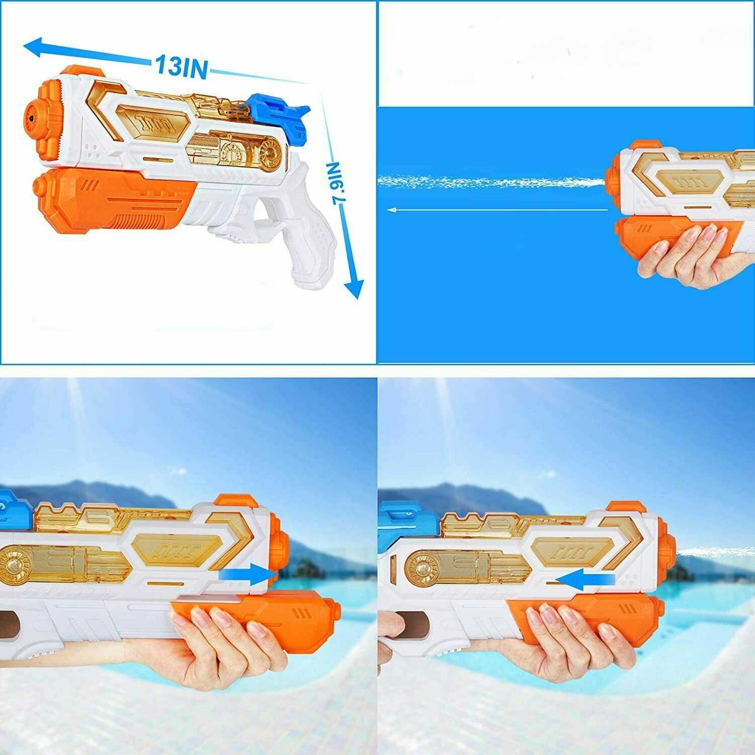 2-pak Pistolet na wodę dla dzieci daleki zasięg - obrazek 5