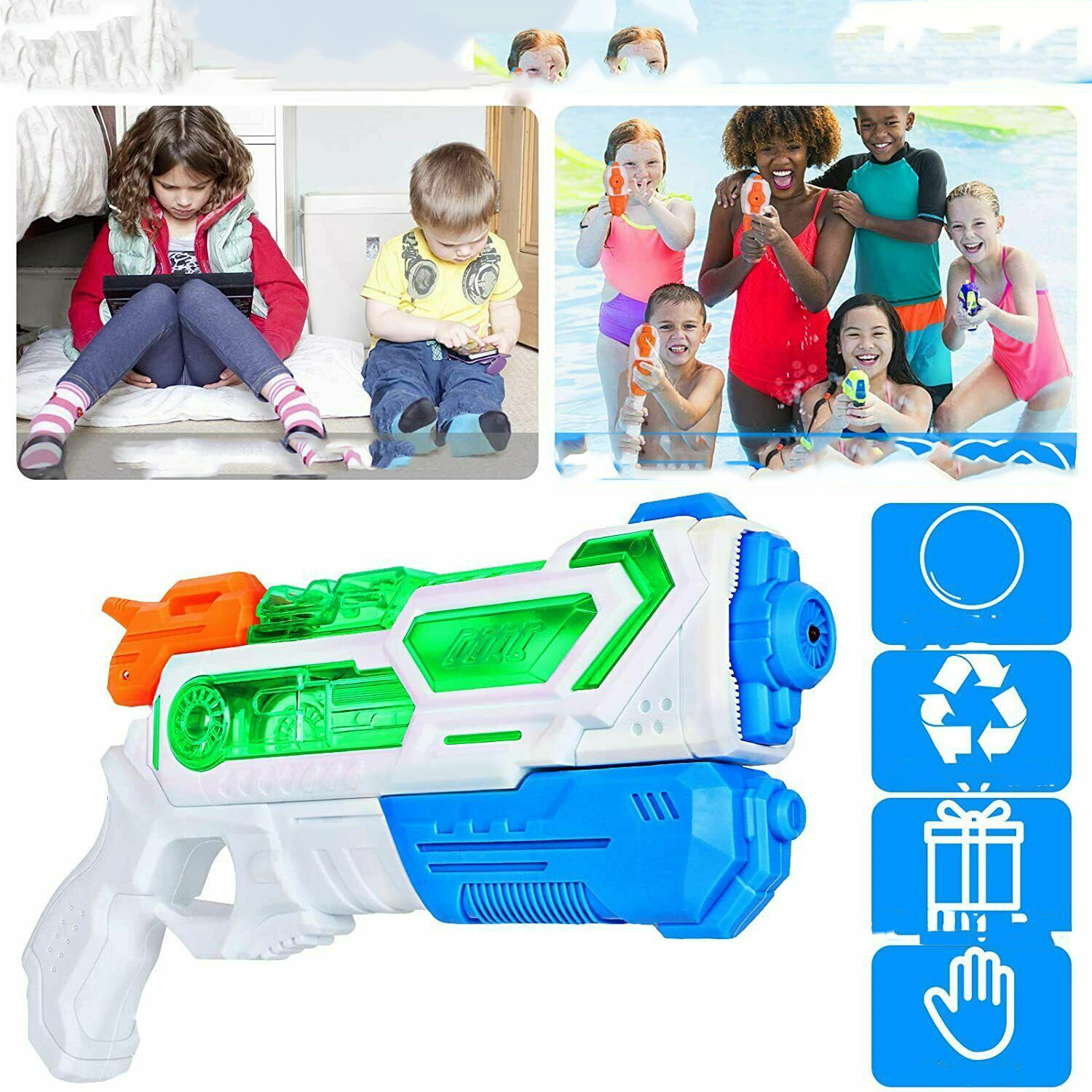 2-pak Pistolet na wodę dla dzieci daleki zasięg - obrazek 7