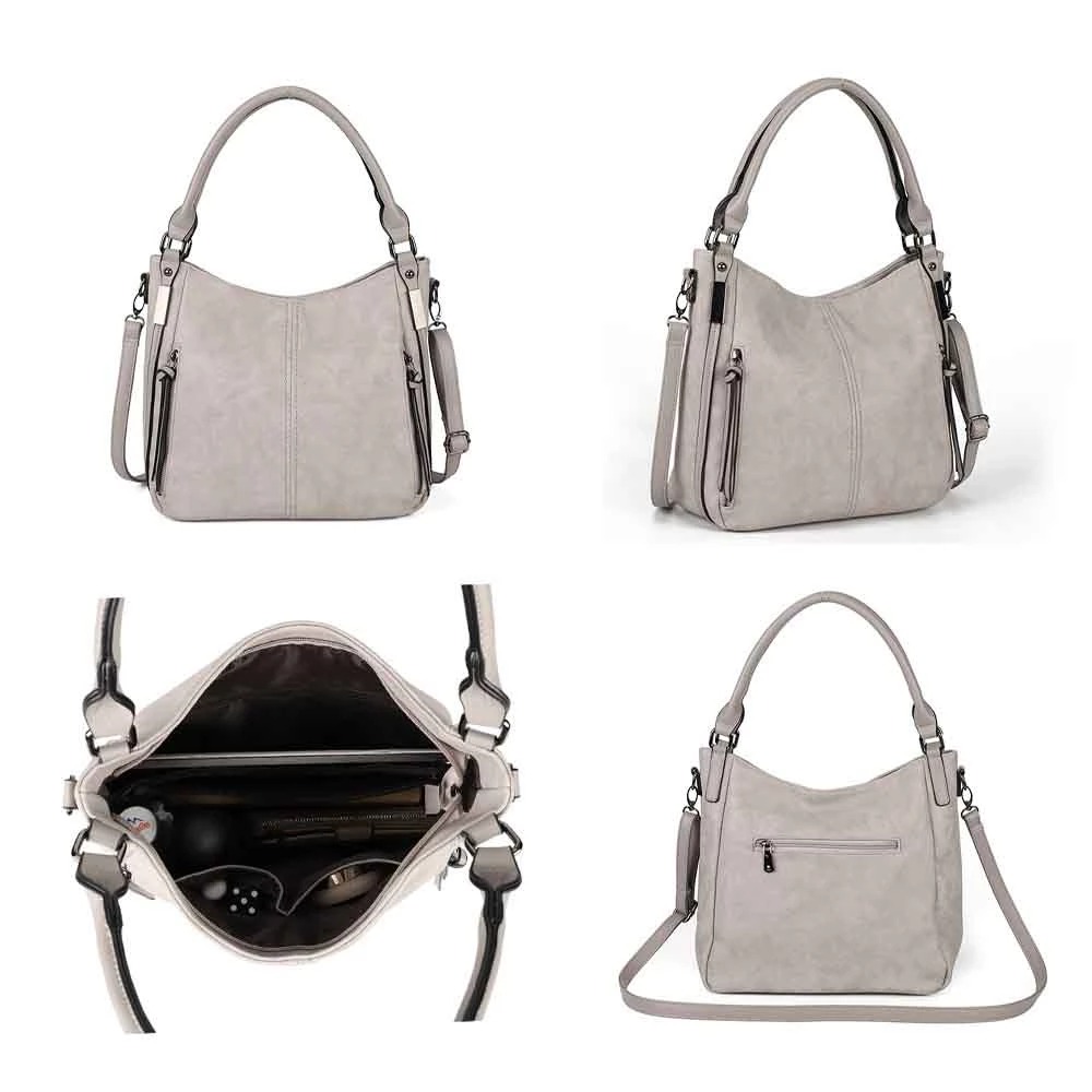 Damska torebka na ramię kremowa - obrazek 2