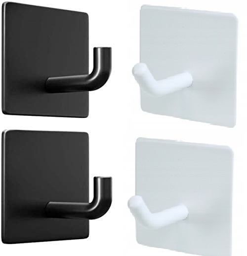 Wieszak, uchwyt, haczyk samoprzylepny Biały/ Czarny