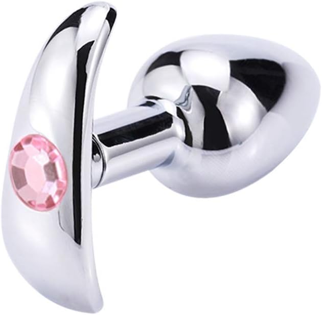 Metalowy korek analny z małym kryształkiem 3 sztuki - obrazek 5