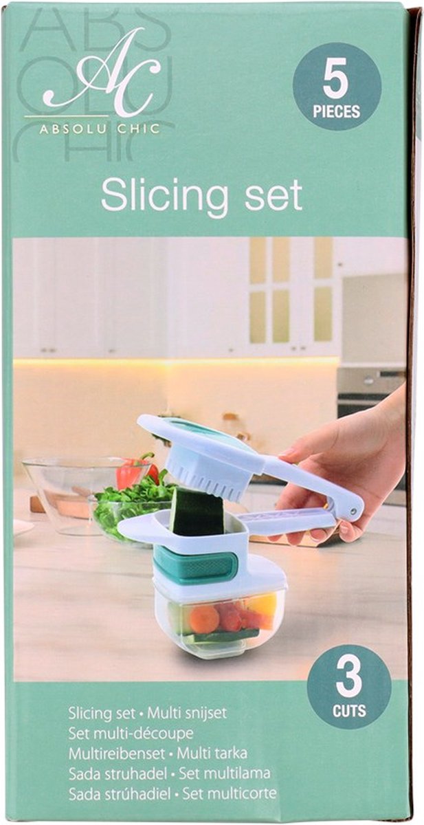 AC ABSOLU CHIC Zestaw do krojenia 3w1 Szatkowanie, krajalnica, tarka - obrazek 2