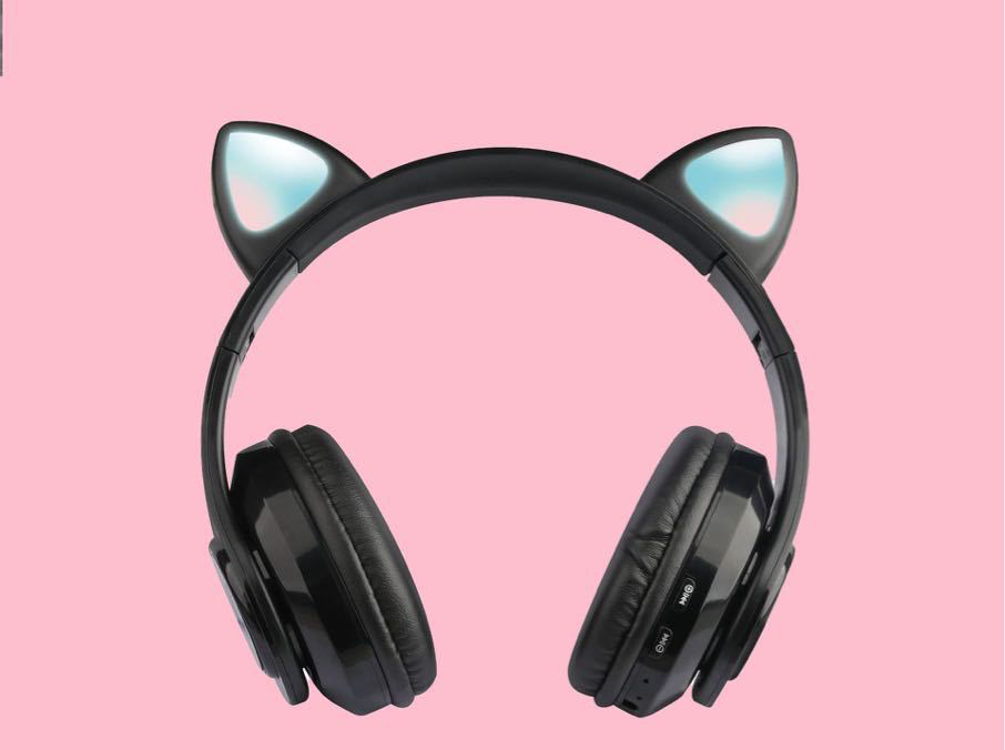 BEZPRZEWODOWE SŁUCHAWKI USZY KOTA KOCIE LED - obrazek 2