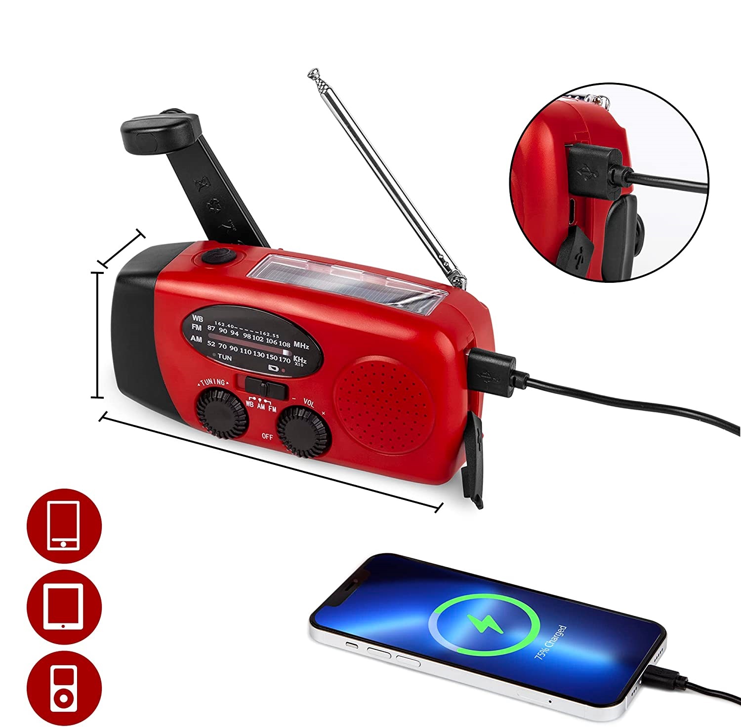 Solarne radio awaryjne z latarką - obrazek 4