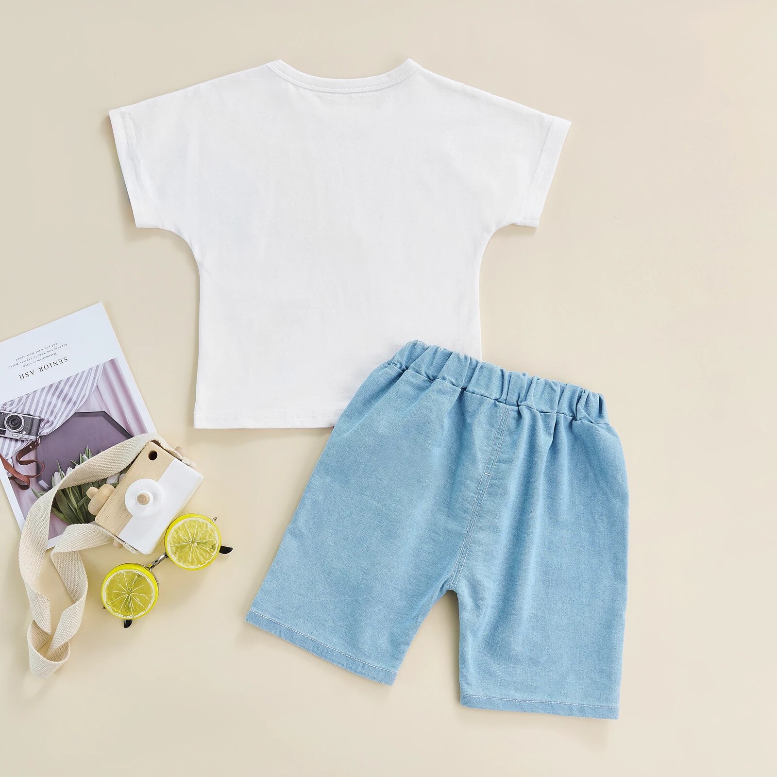 PDUOLA Dziewczęcy komplet Koszulka + Szorty - obrazek 2