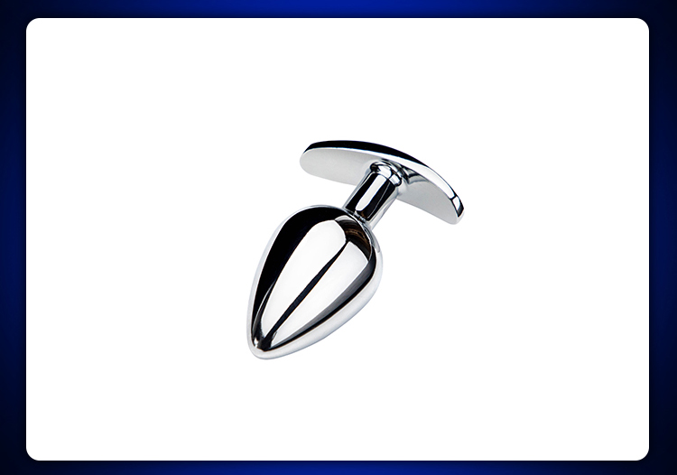 Metalowy korek analny z małym kryształkiem 3 sztuki - obrazek 4