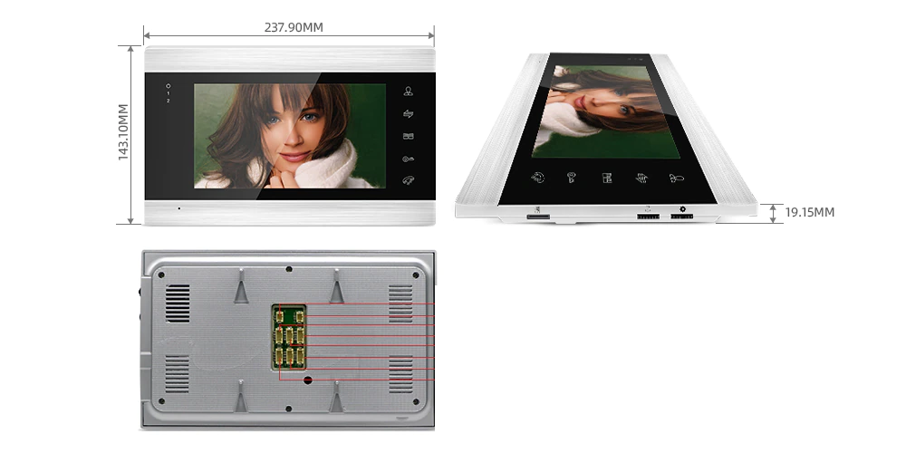 Jeatone 7" bezprzewodowy wideodomofon System wideo - obrazek 3