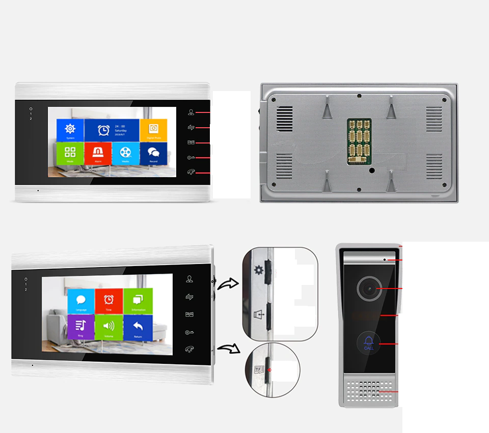 Jeatone 7" bezprzewodowy wideodomofon System wideo