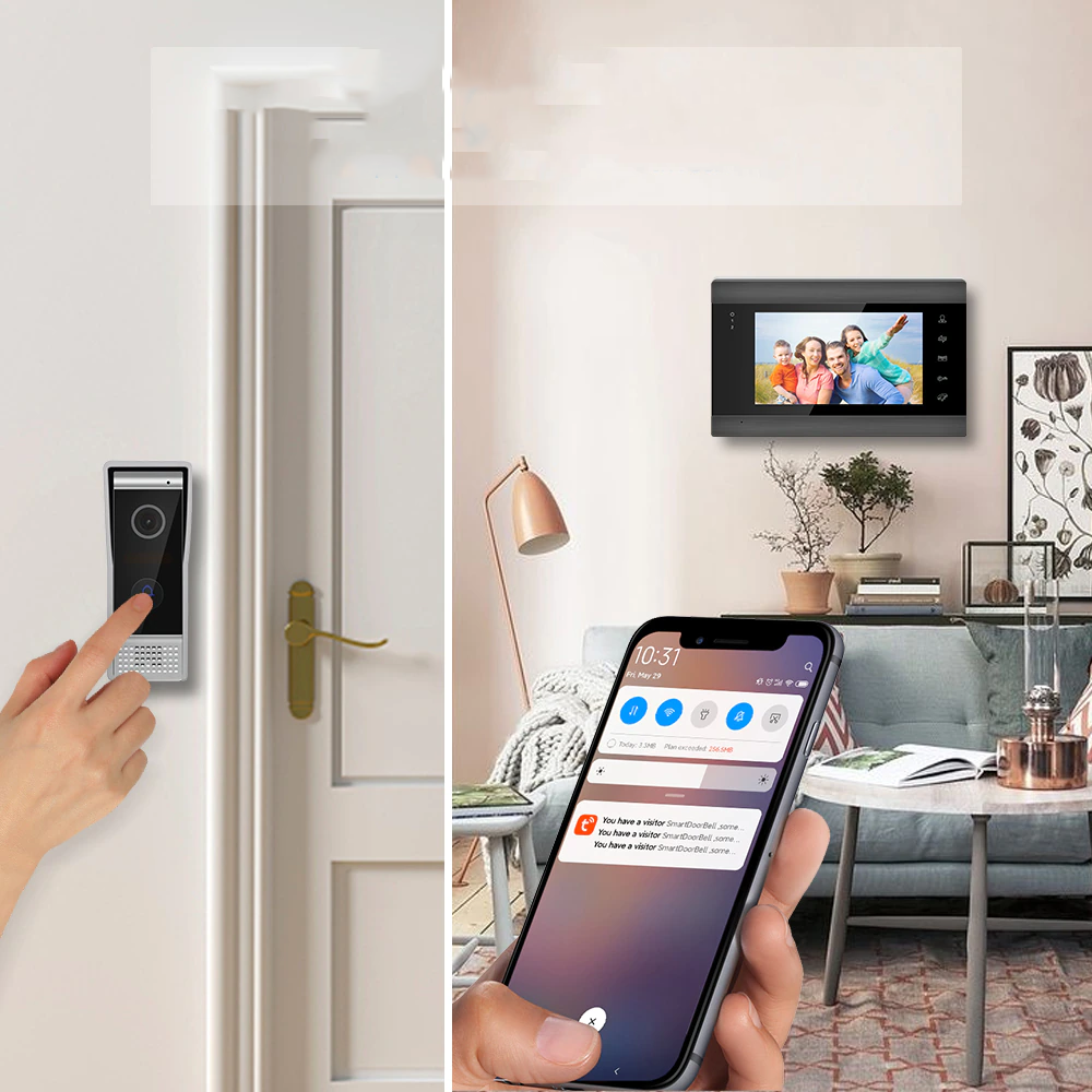 Jeatone 7" bezprzewodowy wideodomofon System wideo - obrazek 2