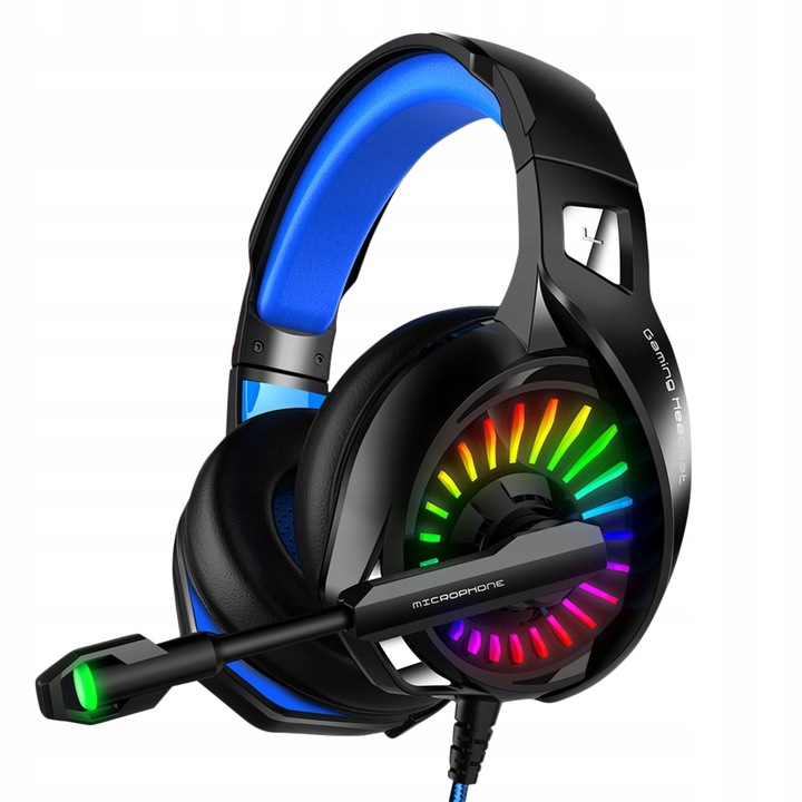 HEADSET GRACZA SŁUCHAWKI GAMINGOWE PC PS4 RGB LED