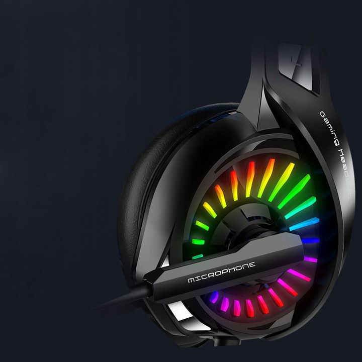 HEADSET GRACZA SŁUCHAWKI GAMINGOWE PC PS4 RGB LED - obrazek 4