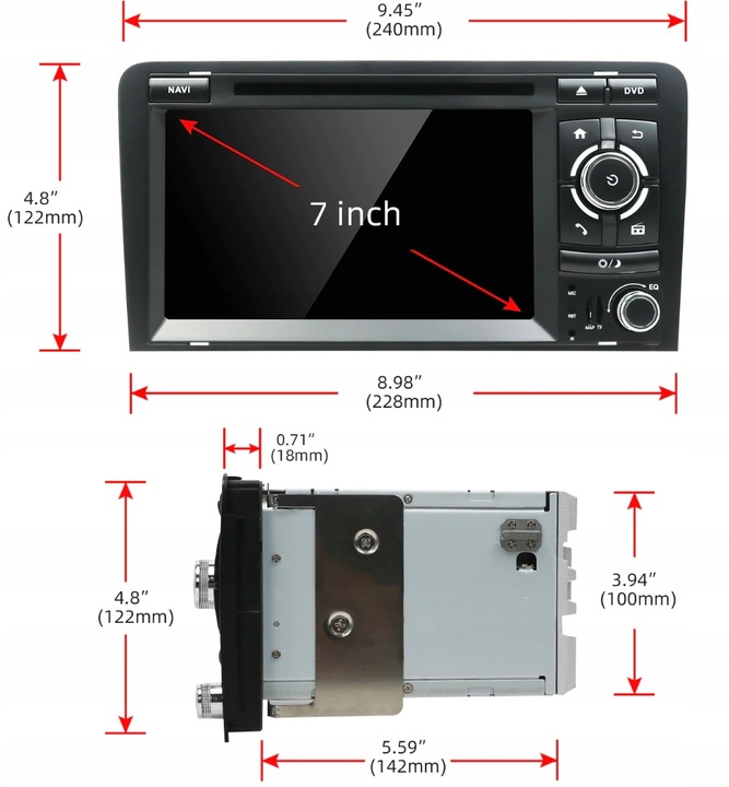 AUDI A3 ANDROID 4/64GB NAWIGACJA DVD RADIO WiFi PL - obrazek 4