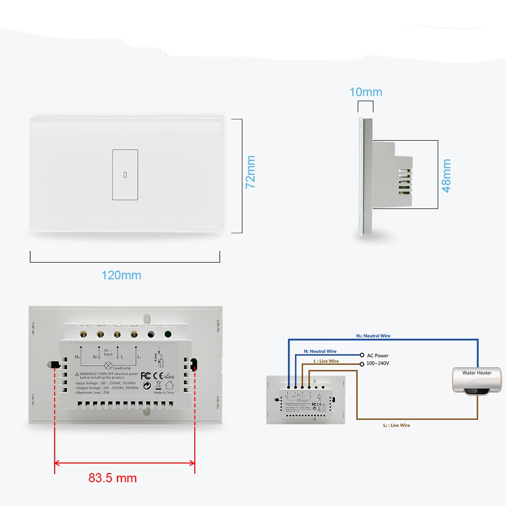 WŁĄCZNIK ŚWIATŁA WIFI SMART HOME TUYA - obrazek 3