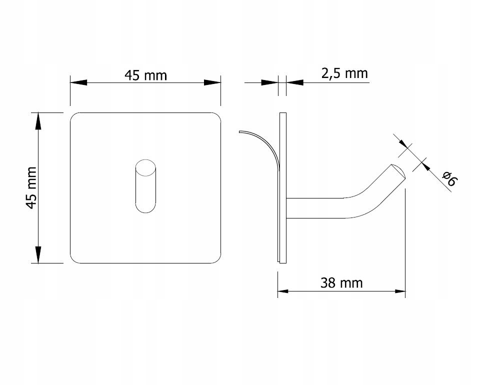 Wieszak, uchwyt, haczyk samoprzylepny Biały/ Czarny - obrazek 6