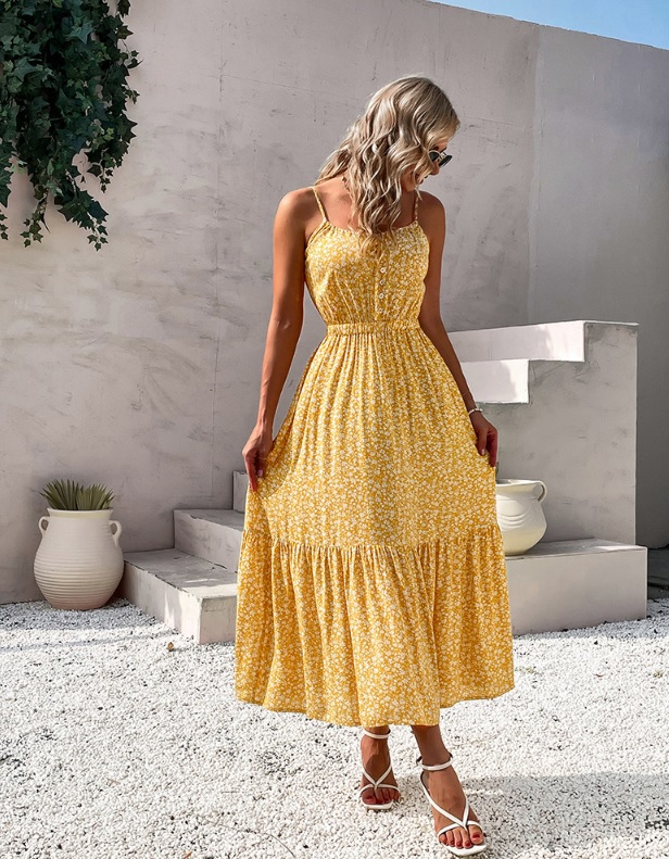 Damska midl sukienka w stylu Boho - obrazek 6