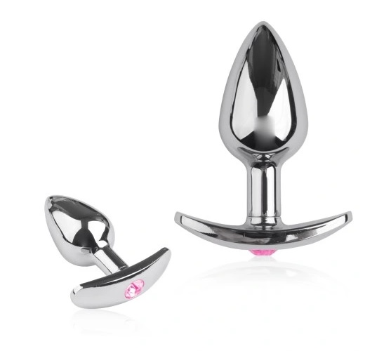 Metalowy korek analny z małym kryształkiem 3 sztuki - obrazek 6