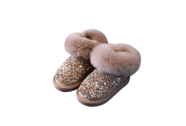 AYNY Dziecięce śniegowce z futerkiem brązowe