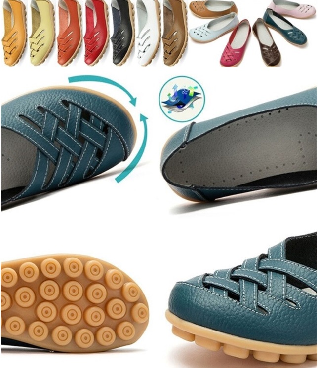 Baleriny damskie ze skóry ekologicznej - obrazek 2