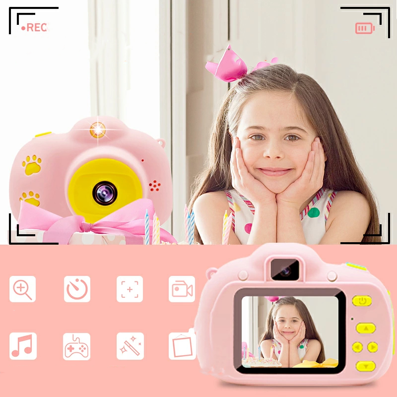 Przenośna dziecięca zabawka cyfrowa kamera Różowa - obrazek 3