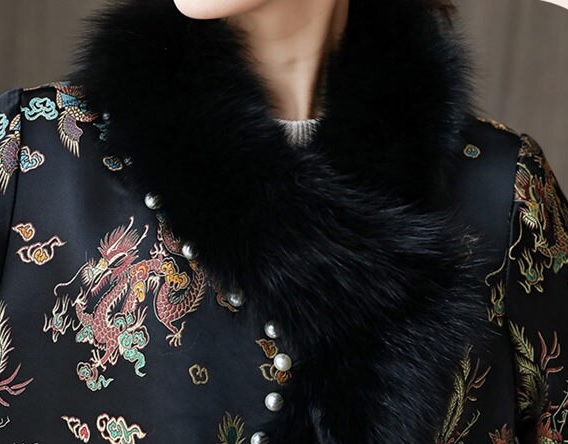 FASHION Wzorzysta damska kurtka w stylu Azjatyckim - obrazek 5