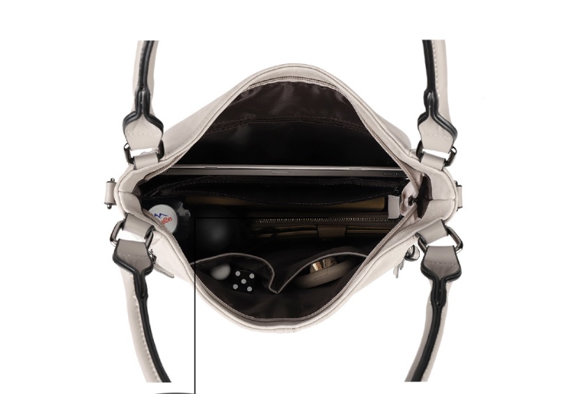 Damska torebka na ramię kremowa - obrazek 5