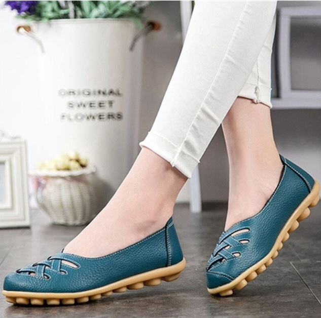 Baleriny damskie ze skóry ekologicznej - obrazek 3