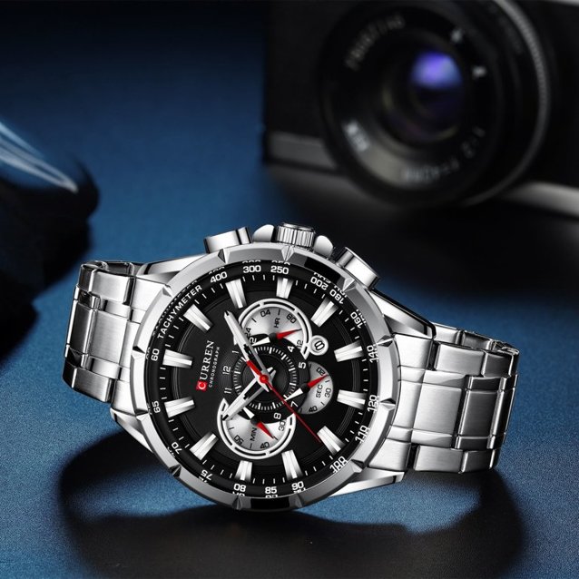 CURREN Męski zegarek srebrny 8363 - obrazek 2