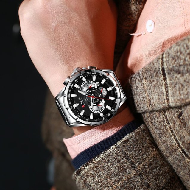 CURREN Męski zegarek srebrny 8363 - obrazek 4