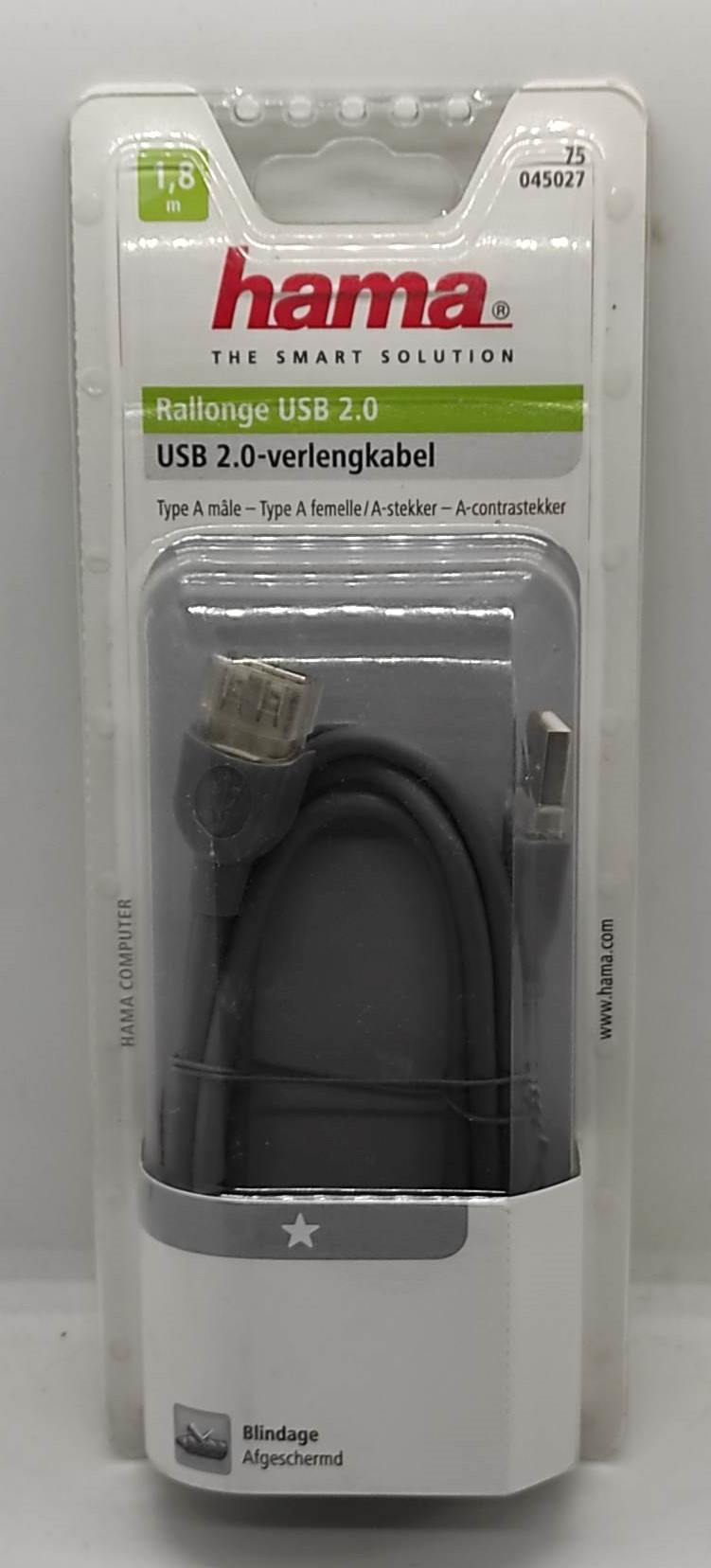 Kabel przedłużający USB 2.0 HAMA 1,8m - obrazek 2