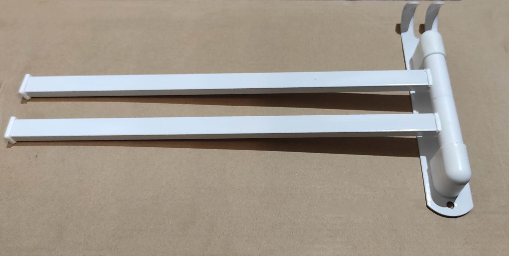 Wieszak na ręczniki podwójny biały 31cm - obrazek 2