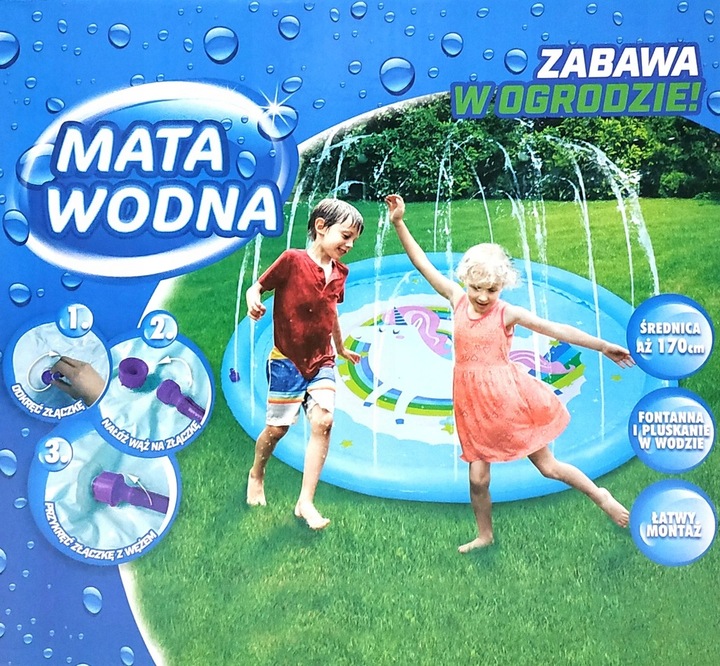 Mata wodna ogrodowa okrągła 170cm Jednorożec