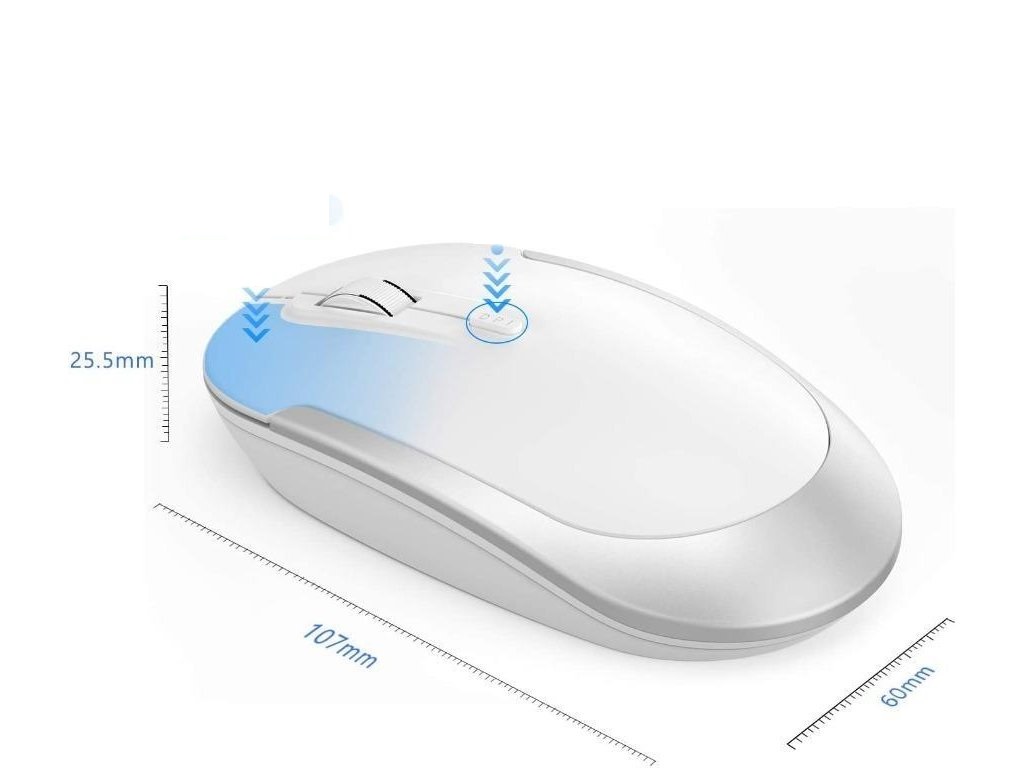 Jelly Comb KS15-2 Bezprzewodowa mysz z klawiaturą Srebrno-Biała - obrazek 3