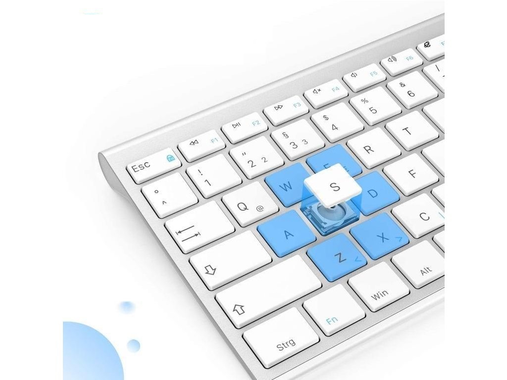 Jelly Comb KS15-2 Bezprzewodowa mysz z klawiaturą Srebrno-Biała - obrazek 5