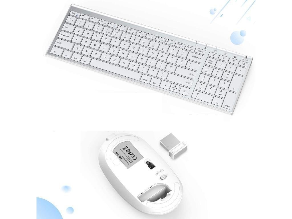 Jelly Comb KS15-2 Bezprzewodowa mysz z klawiaturą Srebrno-Biała - obrazek 6