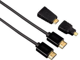 Kabel HDMI-HDMI HAMA z dwoma Adapterami 1,5m