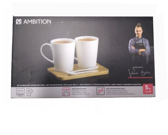 AMBITION Kubek z łyżeczką PORCELANA BAMBUS - obrazek 2