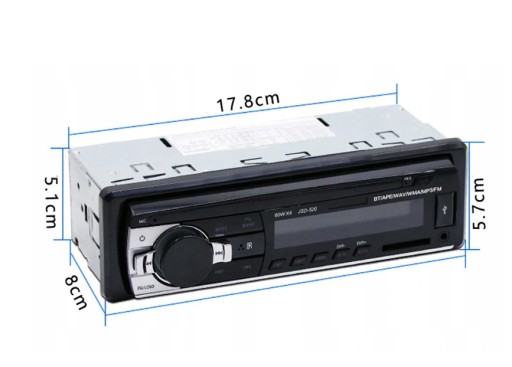 RADIO SAMOCHODOWE BLUETOOTH MIKROFON USB JSD520 - obrazek 6