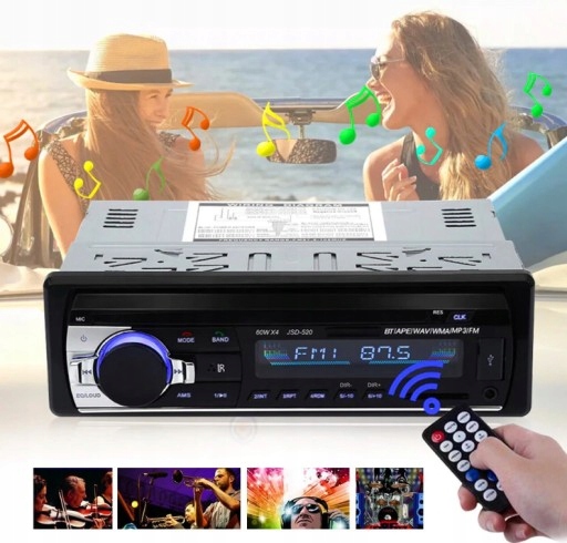 RADIO SAMOCHODOWE BLUETOOTH MIKROFON USB JSD520 - obrazek 7