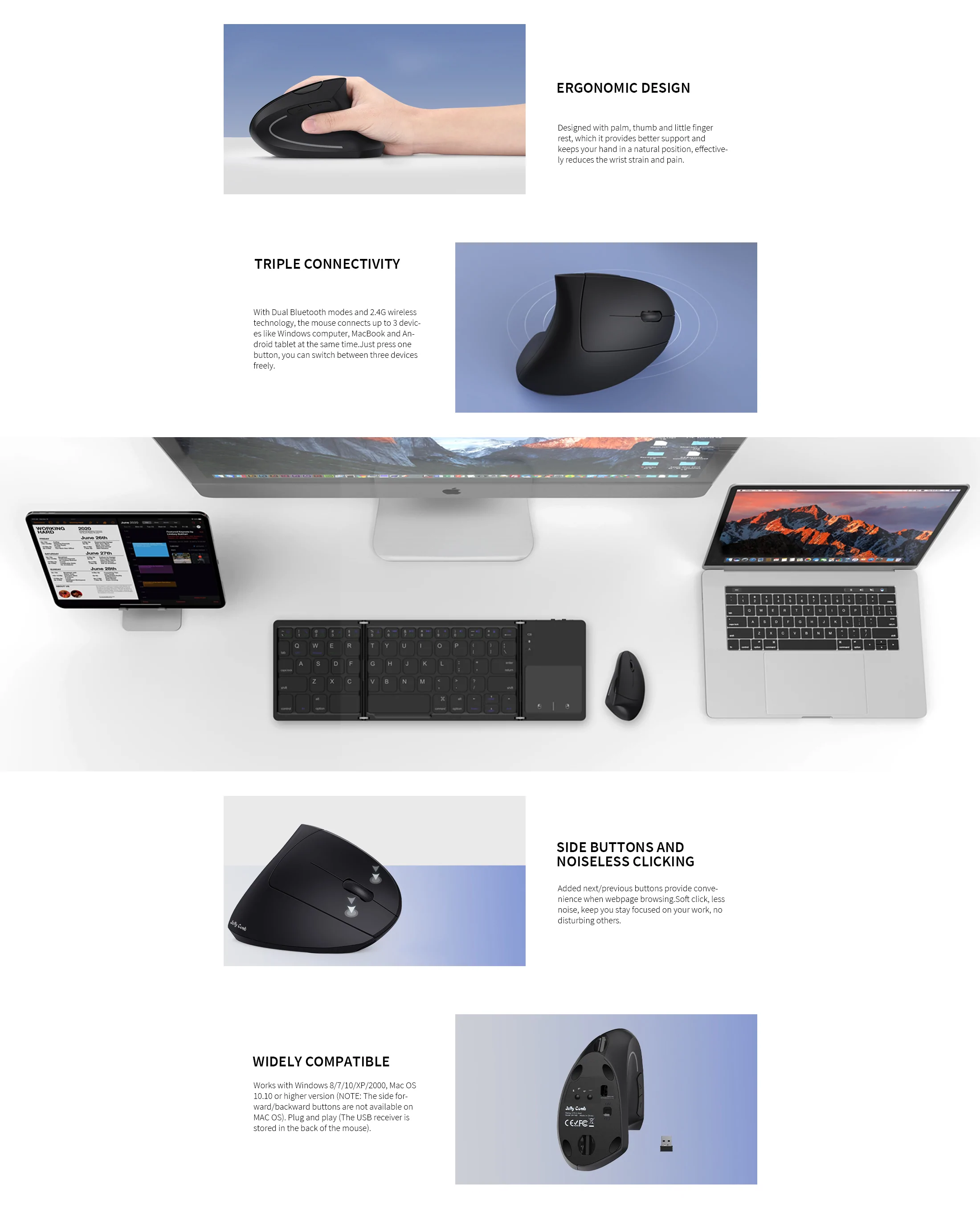 Myszka bezprzewodowa Jelly Comb MV14B optyczna - obrazek 2