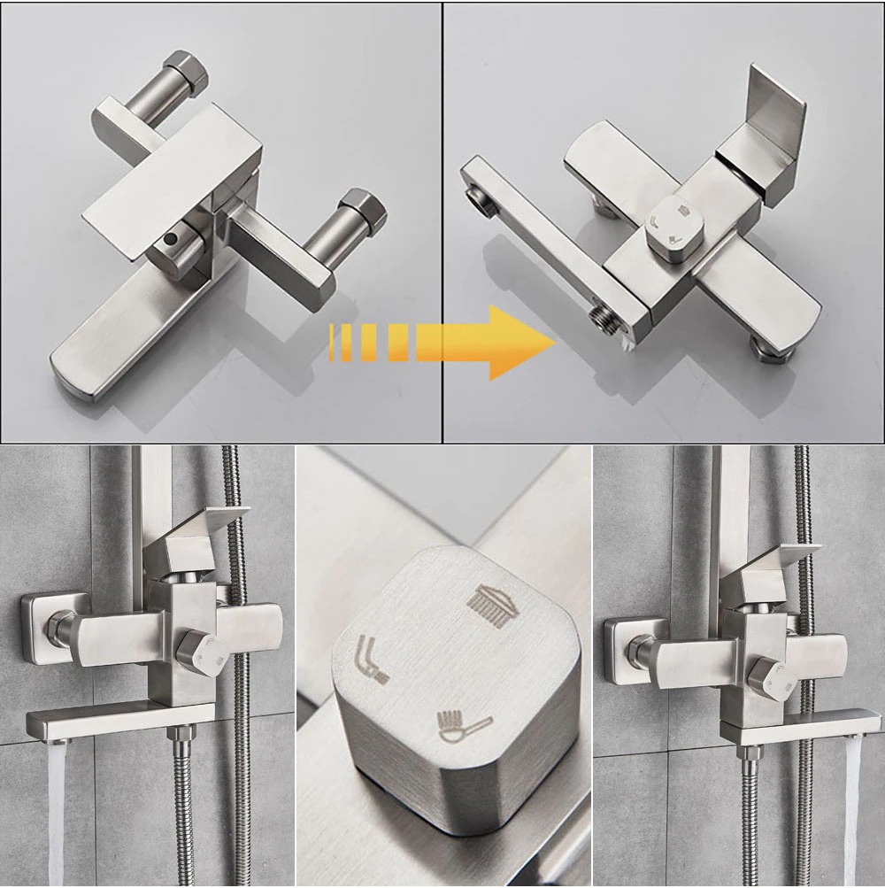 Zestaw prysznicowy z deszczownicą mat chrom - obrazek 4