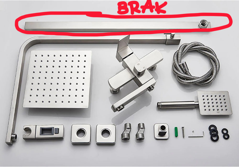 Zestaw prysznicowy z deszczownicą mat chrom - obrazek 2