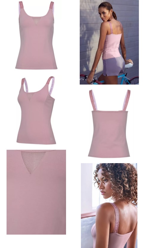 LASCANA ACTIVE Sportowy top na ramiączkach i siateczkową wstawką - obrazek 4