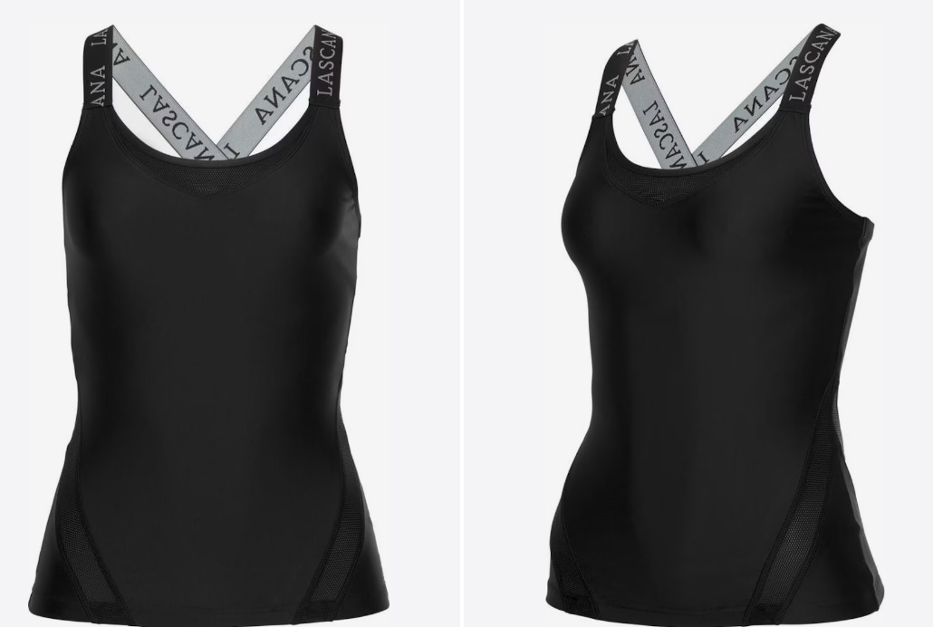 LASCANA ACTIVE Sportowy top w kolorze czarnym - obrazek 3