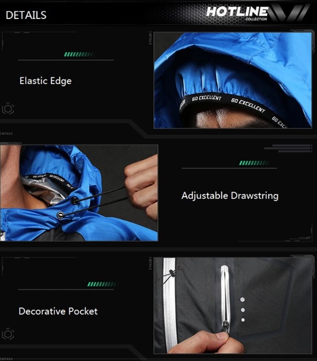 Męska kurtka fitness do biegania z kapturem - obrazek 2