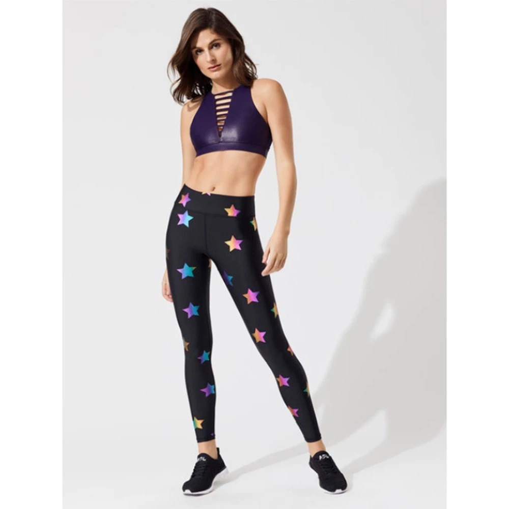 Legginsy fitness z nadrukiem w gwiazdki - obrazek 3