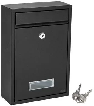 TecTake Stalowa skrzynka pocztowa na listy czarna