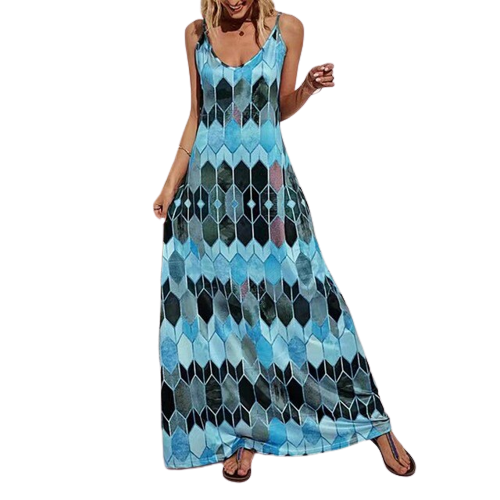 Damska maxi sukienka na ramiączkach