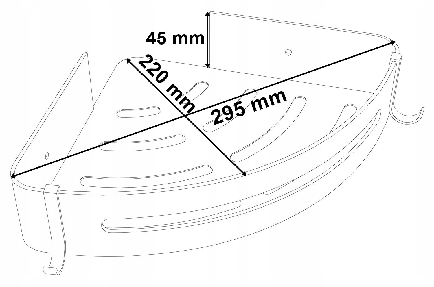 2x Szara półka narożna łazienkowa - obrazek 2