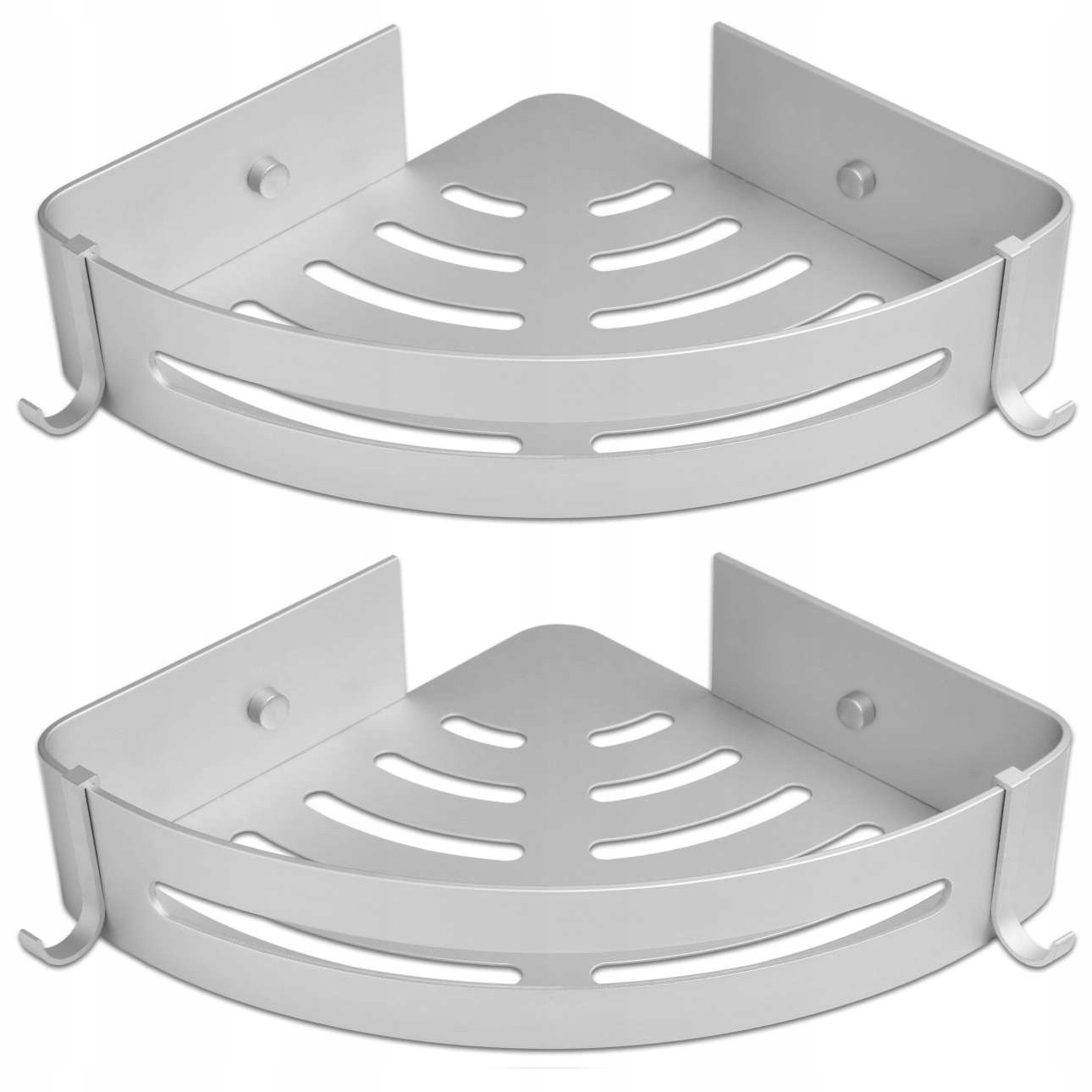 2x Szara półka narożna łazienkowa