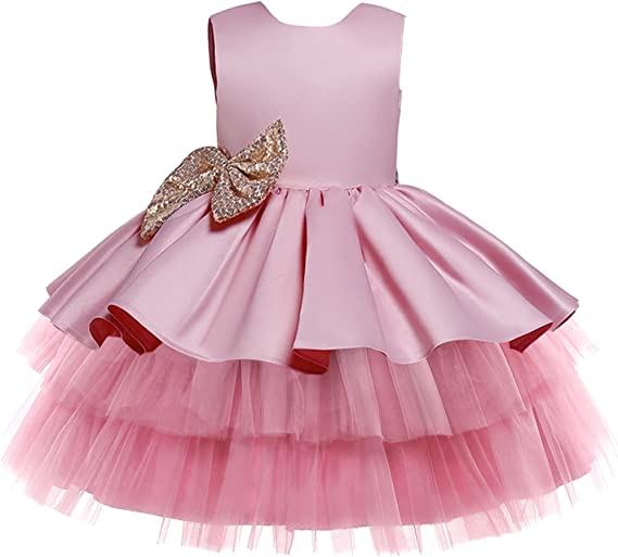 NNJXD Rozkloszowana sukienka z kokardą